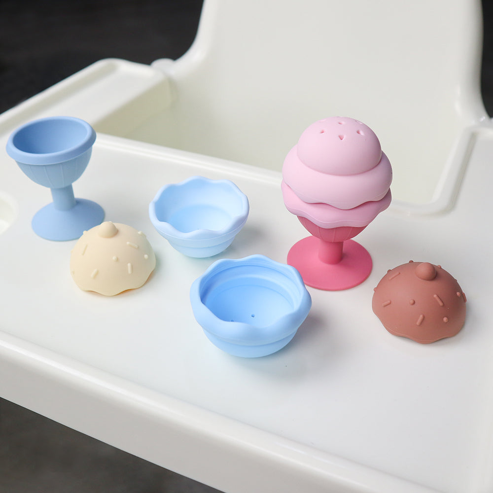 Juguete de Baño Helado Apilable de Silicona