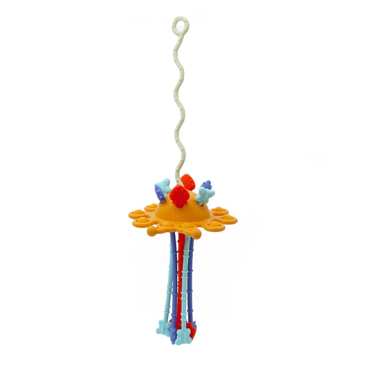 Mordedor colgante de silicona en forma de chinita para estimulación y juego sensorial