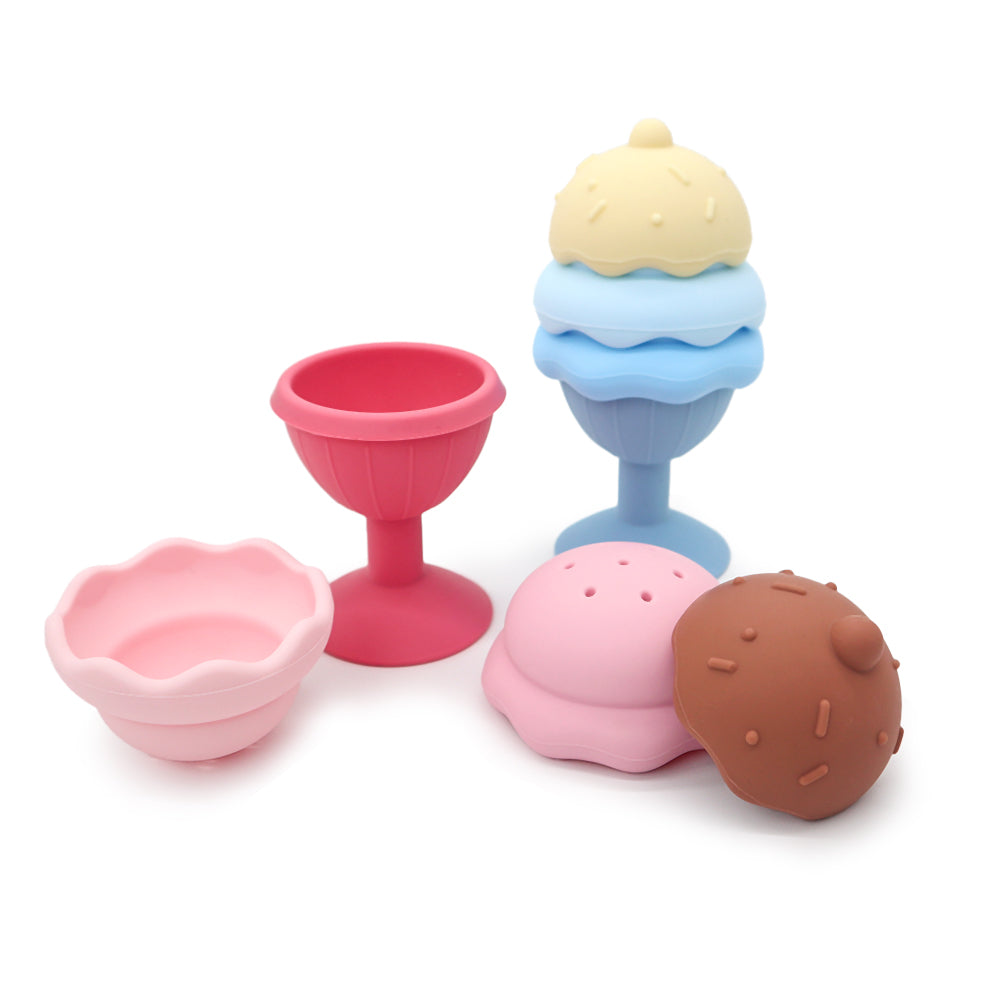Juguete de Baño Helado Apilable de Silicona
