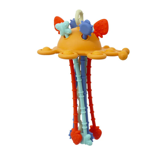 Chinita sensorial de silicona para bebés con tiras de mordida texturizadas