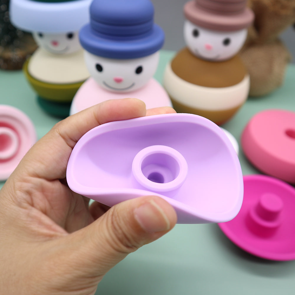 Muñeco de Nieve Apilable de Silicona – Juguete Sensorial